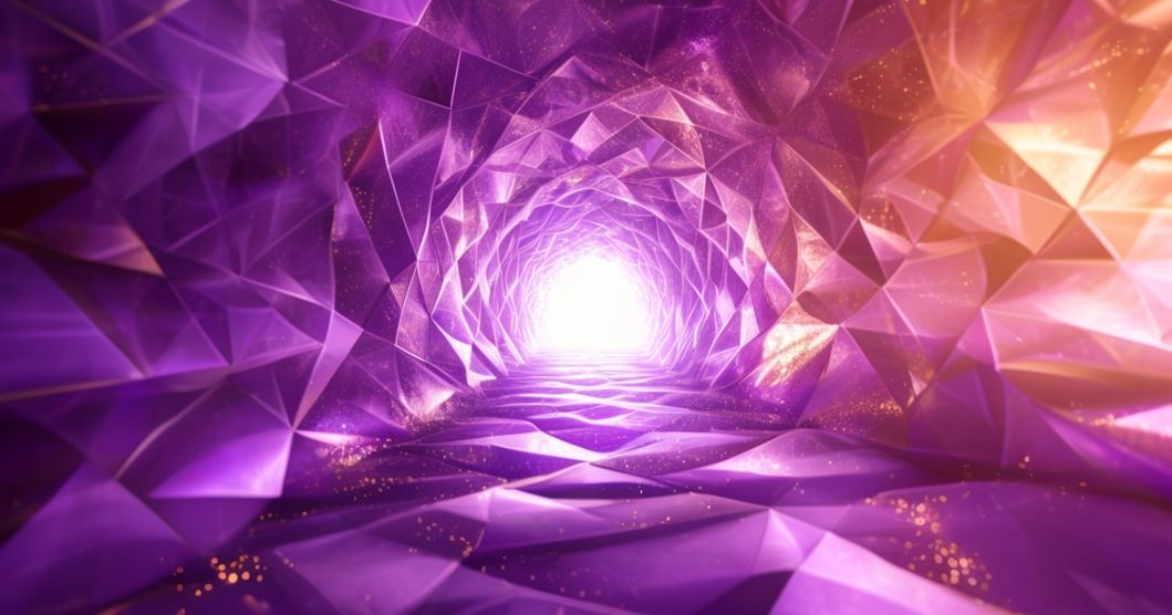 Hero image for "hello_world": Luminescent portal opening to infinite possibilities, soft geometric patterns emerging from center,